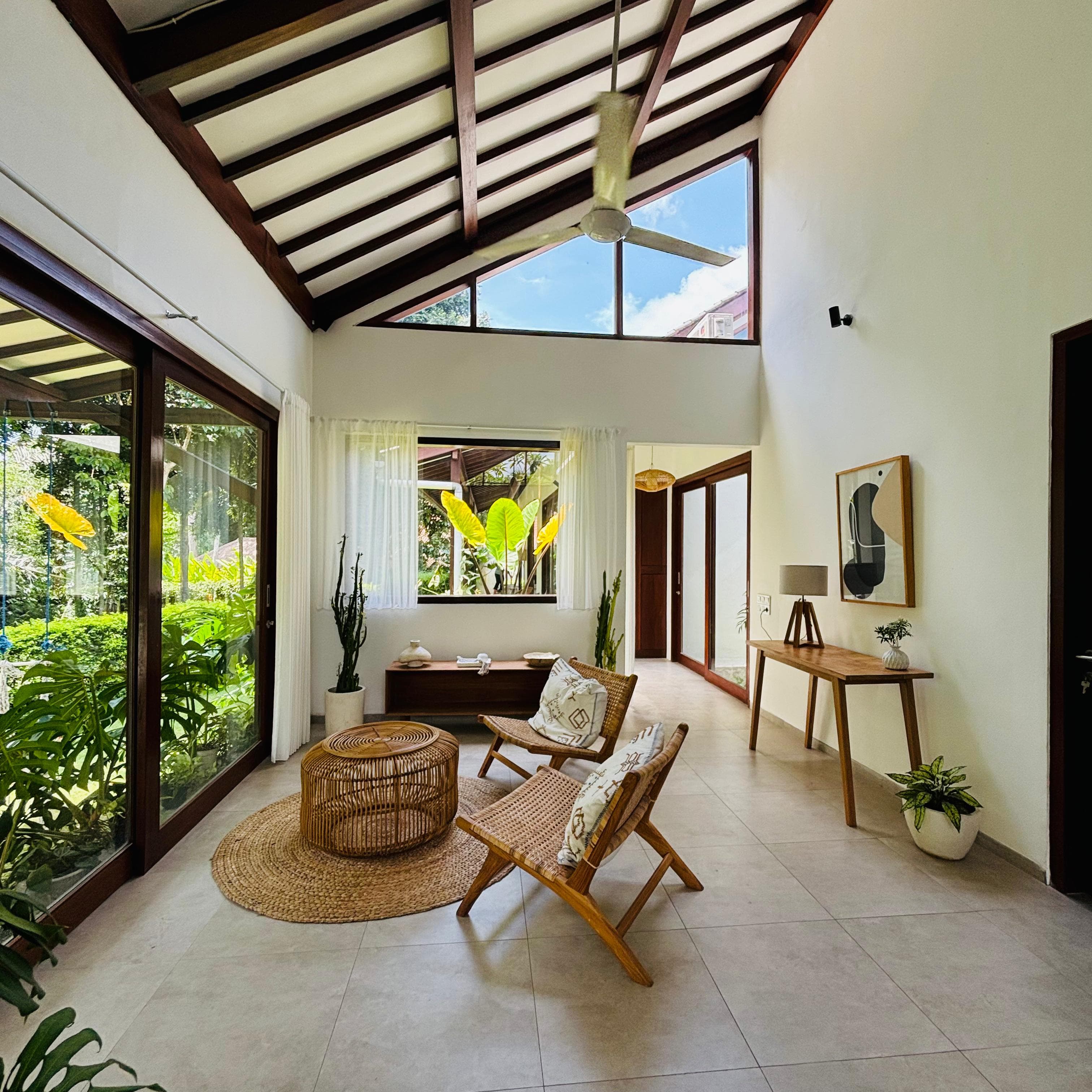 Villa interior styled with natural decor